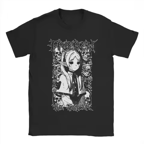 Wos T-shirt Frieren The Slayer Death Metal Clothing Fun T-shirt Short-sleeved Round Neck T-shirt The
