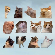 7/6Pcs Funny Meme Cat Emoticon Car Stickers Cute Ginger Cat Surprised Expression Stickers