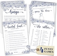 Blue Bridal Shower Games - Wedding Shower Games For Guests, Bridal Bingo Cards For Wedding Reception