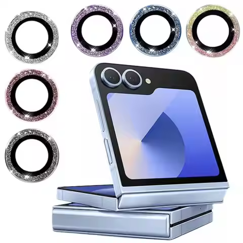 Glitter Lens Film For Samsung Galaxy Z Flip 6 Camera Anti Scratch Metal Eagle Eye Tempered Glass Cam