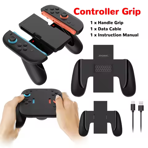 Handle Grip for Switch 2 Joy-Con Controller Charger/Bracket with USB-C Cable and Charge Indicator AB