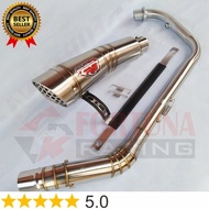 Cheap racing exhaust R9 H2 Titan Stainless for Sonic Satria Fu R15 CBR150R Vixion Byson Scorpio Verz
