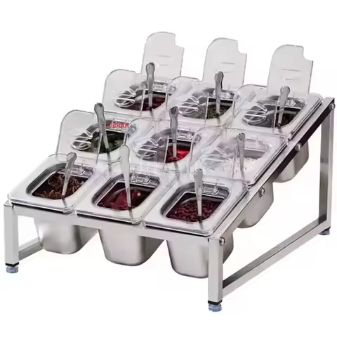 stainless steel transparent GN pans Visible food Exhibition plate basin tray milk tea shop basin Con