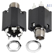 All 6 35mm Stereo Jack Socket Connector Mic Cable Plug Connector  Socket Mic