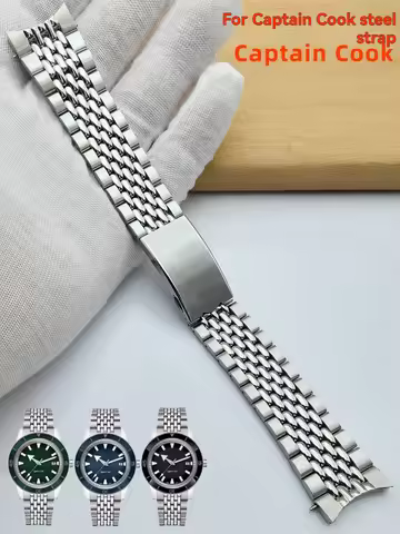 For RADO High-quality stainless steel strap Captain Cook precision steel watch chain 21MM Arc interf
