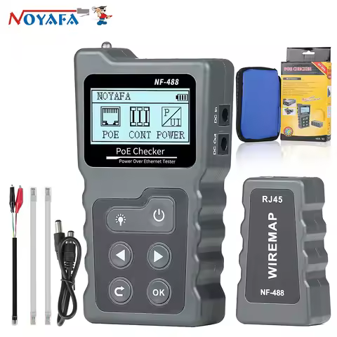 Noyafa NF-488 Network Cable Tester Poe Checker Ethernet Cable Tester Continuity Tester DC Power Swit