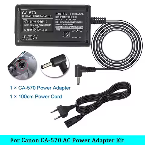 CA-570 AC Power Adapter Charger for Canon XA10 XA35 HV10 HV40 CX10 CX15 HG10 HG21 FS20 FS22 ZR60 DC4