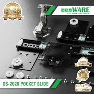 ecoWARE DS-2020 Pocket Slide Cabinet Slide Invisible Folding Pocket Slide Insert Flipper Slide Door 