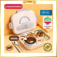 Bento Lunch Box Stainless Steel Lunch Box With Bag Soup Cup 5 Compartment Lunch Box With Cutlery