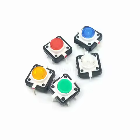 5PCS 12X12X7.3 Tactile Push Button Switch Momentary Tact LED 5 Color 12X12X7.3mm 12*12*7.3mm