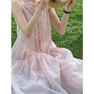 Summer Pink Seaside Skirt - Long Beach Vacation Dress 80205