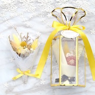 迷你乾燥花束禮盒(中)-陽光橙黃 婚禮小物 畢業禮物