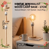YOLANDAGOODS Wooden Lamp Holder, Solid Wood E27 Lamp Base Holder, Universal On  Switch EU Plug Bedsi