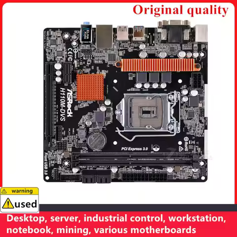 Used For ASROCK H110M-DVS R2.0 Motherboards LGA 1151 DDR4 32GB M-ATX For Intel H110 Desktop Mainboar