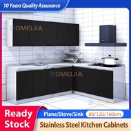 Stainless Steel Household Kitchen Black Stove Cabinet Meja Sinki Storage Kabinet Almari Dapur Gas Mu