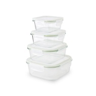 RRS กล่องแก้วถนอมอาหาร Borosilicate glass #401 ขนาด 300/500/800/1200 ml.