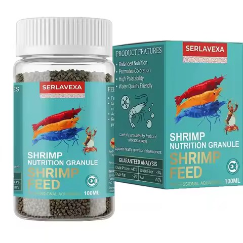 SERLAVEXA Shrimp Food 100ml - Premium Nutrition Granules for Cherry, Crystal & Amano Shrimp - Color 