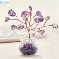 LACYES Vase Crystal Tree, Natural Crystal Crystal Wishing Tree, Small Potted Ornament Mini Tree Handicrafts Crystal Tree Model Car