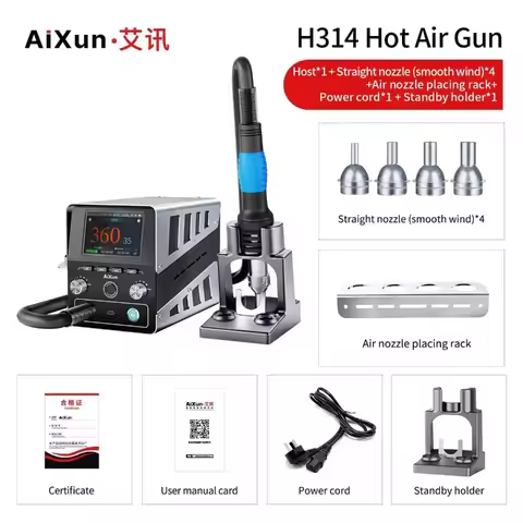 Aixun H314 Intelligent Hot Air Gun Soldering Station 1400W Digital High Power BGA Rework Heating Sta