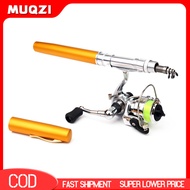 1.4M Pocket Collapsible Outdoor Fishing Rod Mini Pen Shape Pole with Reel Wheel
