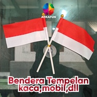 Car window patch flag - Indonesian flag patch on the glass