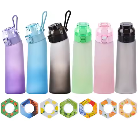 650ML Scent Flavored Water Bottle Leak-Proof with 7 Flavor Pods Air Water Up Bottle Portable for Tra