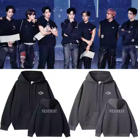 GOT7 NESTFEST Concert Zipper Hoodies Kpop Fashion Jackson Wang Same Sweatshirt Men Women Autumn Loos