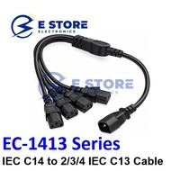 30cm / 50cm IEC C14 to 2/3/4 IEC C13 0.75mm² / 1.0mm² Power Cable - EC-1413 Series