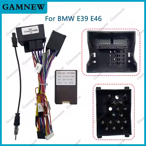 Car 16pin Wiring Harness Adapter LZ Canbus Box Decoder Android Radio Power Cable For BMW E39 E46