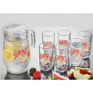 Menang Glassware Rose 7pcs Water Set
