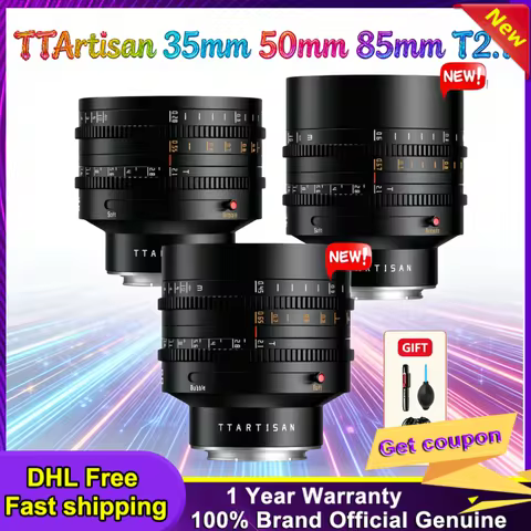 TTArtisan 35mm 50mm 85mm T2.1 Full Frame Dual Bokeh Cine Lens for Canon RF for Sony A7iii ZVE10 For 