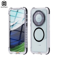 Shellbox สำหรับ Huawei Mate60 Pro เคสใสพร้อมเคสโทรศัพท์กันน้ำ MagSafe