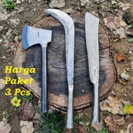 PROMO- GOLOK KAPAK BENDO 3 PCS - ALAT POTONG POHON KAYU - ARIT BEDOG - GARDEN STOREE