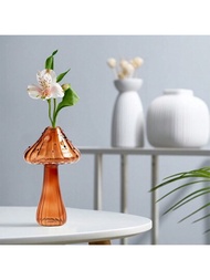 1入組蘑菇花瓶,蘑菇玻璃花瓶,花的小花瓶,玻璃花器安排容器蘑菇水耕計劃種植盆栽,家居裝飾中心花卉器
