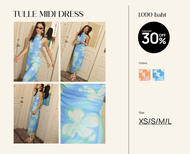 a.moment-TULLE MIDI DRESS