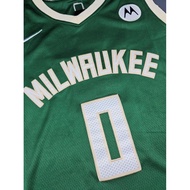 HIJAU NBA Damian Lillard Milwaukee Bucks Green Swingman Basketball Jersey 3