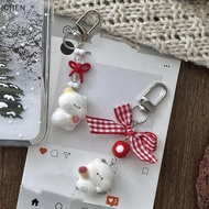 [ICHEN] 3D Cartoon Floed Animal Keyring Bag Pendant Bapa Charm Car Decor Jewelry Accessories Gift YU