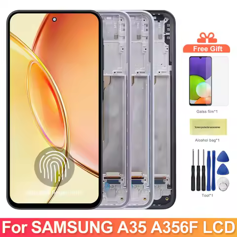 Super OLED Screen for Samsung Galaxy A35 Lcd Display Digital Touch Screen with Frame for Samsung Gal