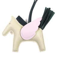 【5積分】全新未使用 △HERMES Rodeo系列飛馬吊飾 PM Agneau Milo Craie/Mauve Pere/Vert Cypres 包飾 U 印章，含原裝盒，法國製造 女士