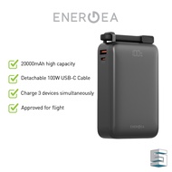 ENERGEA ComPac Ultra 67 Power Bank With Build In USB-C Cable - Gunmetal (67W/20000mAh)