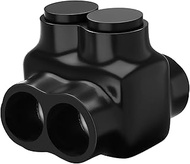 OhLectric Electrical Power Cable Connectors - Single Side Entry Splice - Black Insulated Vinyl Coate