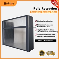 Hatton Reception Counter Table | Reception Desk | Full Black Designer Series | Aluminum Framed |  Po