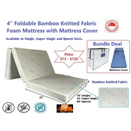 4' Foam Bamboo Knitted Foldable Mattress