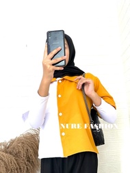 BAJU TUNIK CROP TOP KOMBINASI 2 WARNA M L XL