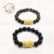 FOOKDAY 999 (24K) Gold Pixiu Bracelet 999足金貔貅手绳转运珠 999 Pixiu Bracelet Agate Bead