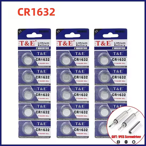 3V 125mAh CR1632 Coin Cells Batteries CR 1632 DL1632 BR1632 LM1632 ECR1632 Lithium Button Battery Fo