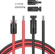 SUNSUL 10 Feet 10AWG(6mm²) Solar Panel Wire, 10 Gauge 20FT Black &amp; 20FT Red Tinned Copper Extension Cable Kits with Female and Male Connector for RV Home Boat and Any Other Off-Grid Applications