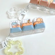 Baguette Bread Keycaps Keychain Fidget Cute Keycap Dog And Cat Pattern | Jormation