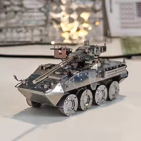 Stryker Armored Vehicle 3D Metal Puzzle DIY Handmade Miliraty Tank Vehicle Assembly Model Jigsaw Puz