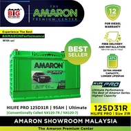 125D31R AMARON HILIFE PRO | Car Battery For FORD Ranger Old Model, Hyundai Starex, KIA Sorento, Frontier | Bateri Kereta